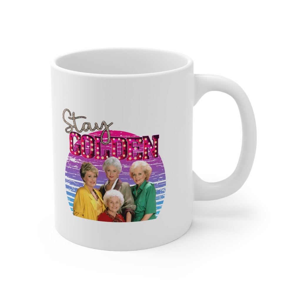 Retro Stay Golden, Girls, Gift For Her, Woman Mug - Picture 4 of 5